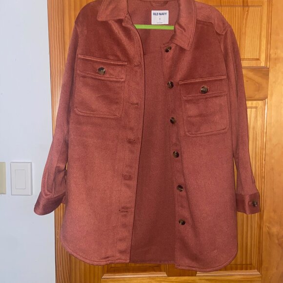 Old Navy Brushed Pink Oversized Shacket - Picture 2 of 3